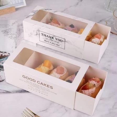 

VIRAL Dus Kotak Box Donat Bomboloni Brownis Donut Kardus Kemasan Makanan 10pcs eH-23
