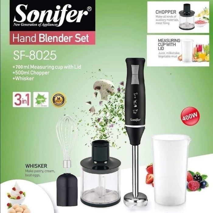 Sonifer Hand Blender Set Multifungsi 3 In 1