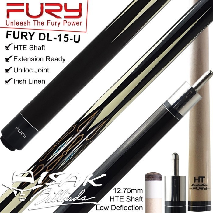 FURY DL-15-U CUE - UNILOC BILLIARD POOL STICK BILIAR STIK FURI UNILOCK