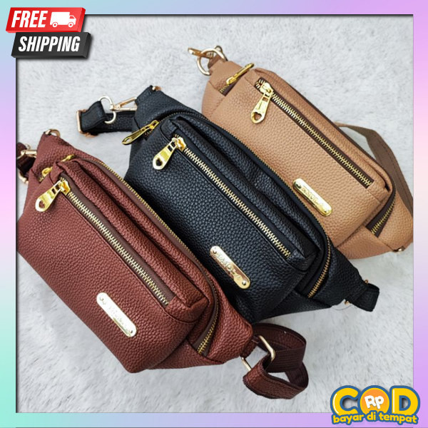Slinbag Cwek Perempuan Tas Pinggang Wanita Kekinian Waistbaf Cwek Import Waist Bag Ts Dada Fashion K