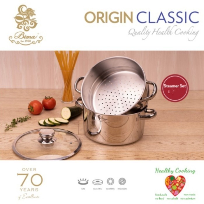 Steamer Set Bima Origin Classic Tutup Kaca /Panci Kukusan