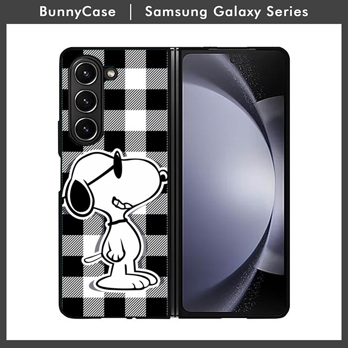 Casing Case Samsung Galaxy Z Fold 5 Z Fold 3 Z Fold 4 Z Flip 3 Z Flip 4 Z Flip 5 5G Snoopy Gingham Y