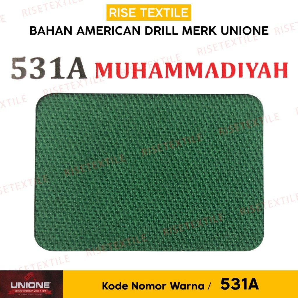Kain American Drill UNIONE Bahan Celana Kemeja Warna Hijau Muhammadiyah Nomor 531A