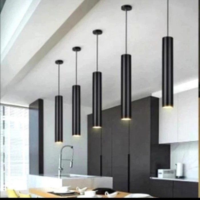 Lampu Gantung Sorot Hias Cafe Dan Restoran Minimalis Black