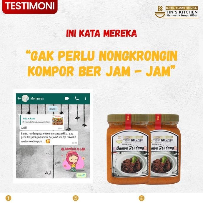 

Bumbu Special Rendang Padang Instan Dapur Tins Non MSG Tanpa Pengawet MBS