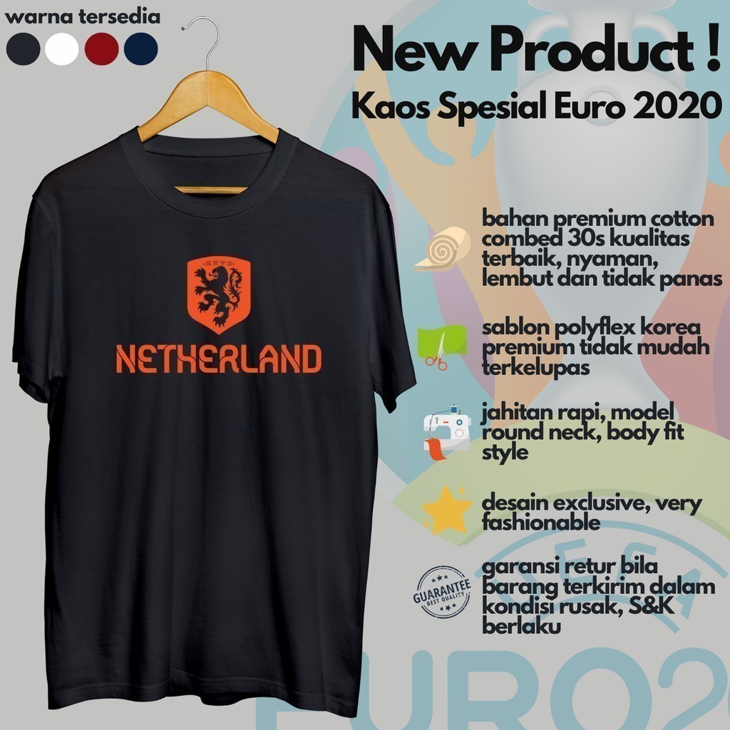 Kaos T Shirt Pria Belanda Netherlands Holland