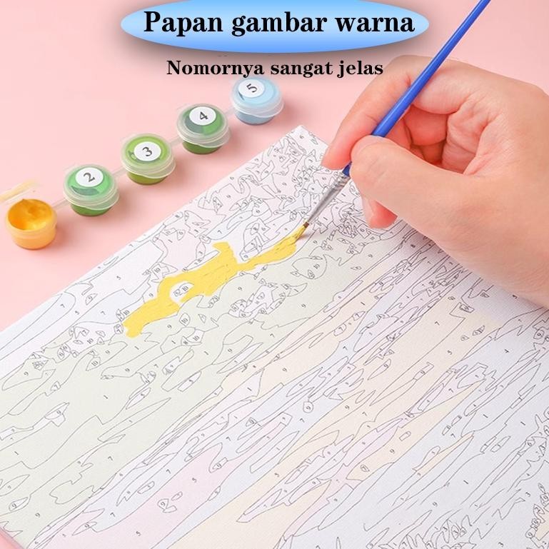 

Ew64 Paint By Number 20x30cm DIY Paint Kit with Frame Digital Painting Landscape Cartoon Anime Series Viral