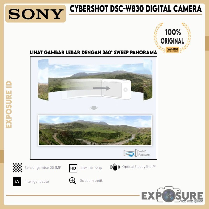 Kamera Sony Cybershot Dsc-W830 / Pocket Sony Dsc W830 - Garansi Resmi