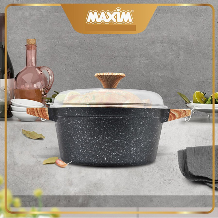 Maxim Eclipse Panci Teflon Anti Lengket 24Cm + Tutup Kaca