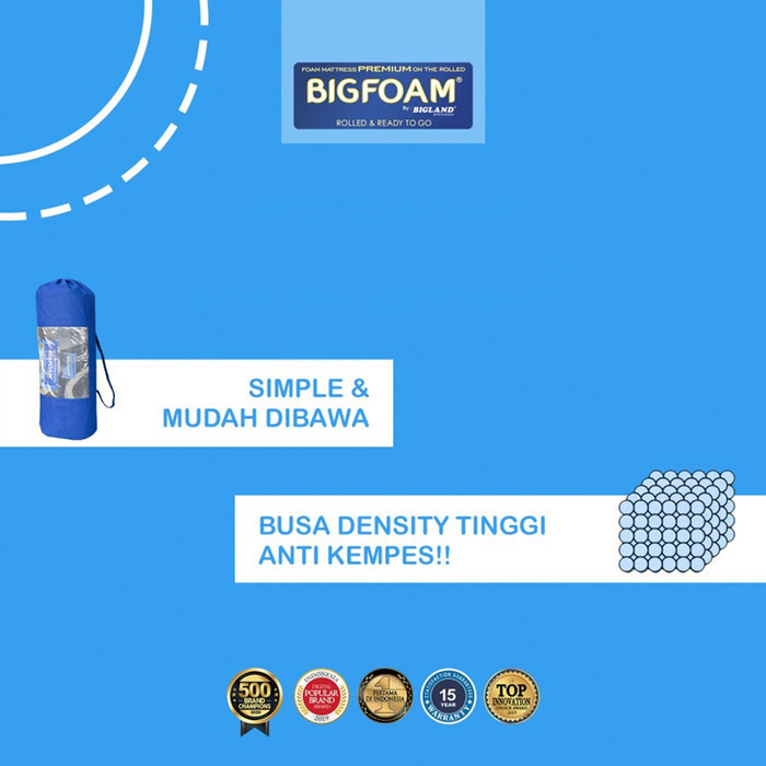 Kasur Busa Big Foam Press & Roll Sarung Non Quilting 180 X 200 X 14