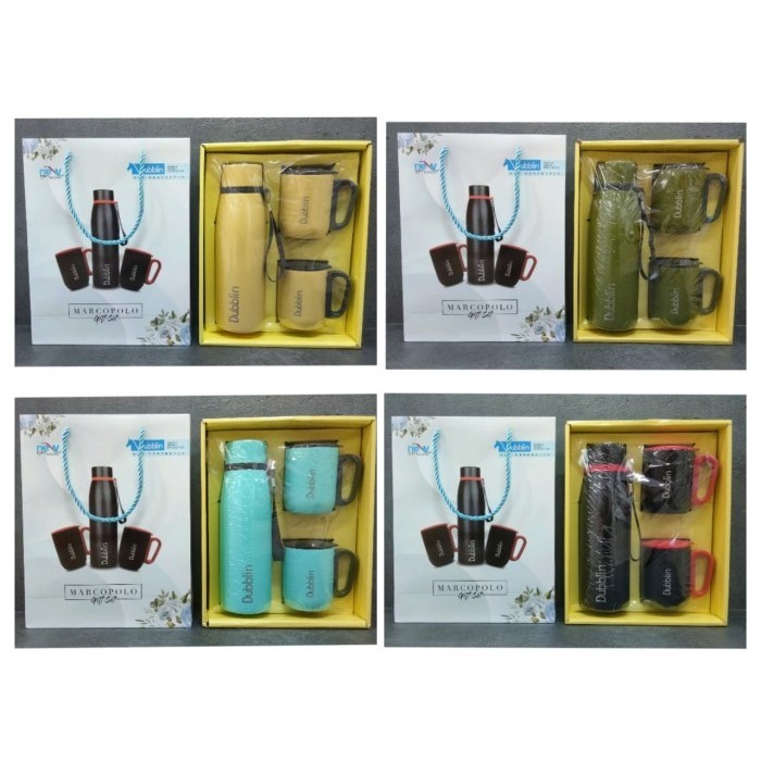 Dubblin Gift Set Marcopolo Gelas Mug Dan Termos