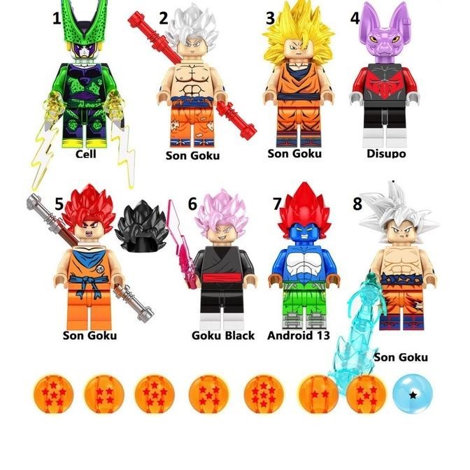er-87 Dragon Ball Cell Goku Ultra Instinct Dypso Android 13 Minifigure Brick Hemat