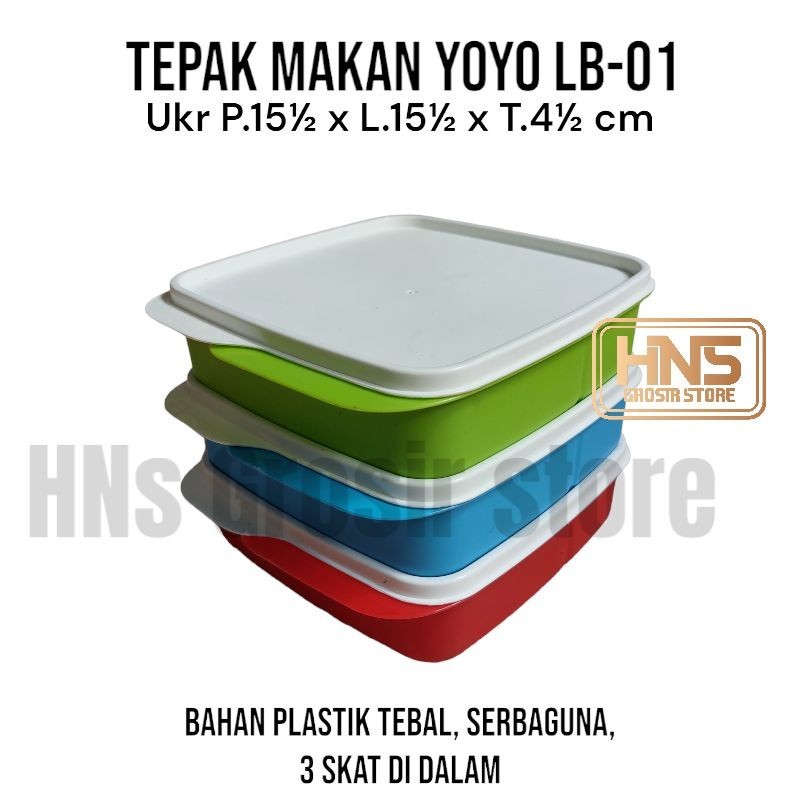 Grosir termurah Tepak makan yoyo LB-01 plastik tutup putih grosir