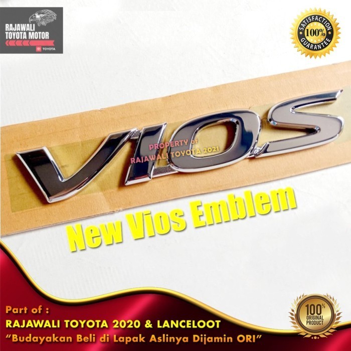 Emblem Bagasi New Vios Gen3 2013-2016 Logo Belakang Tulisan Chrome