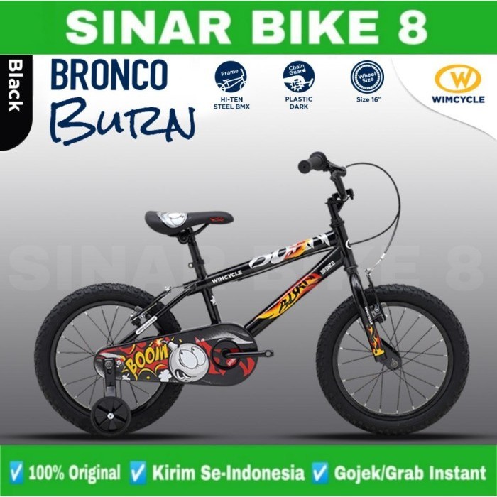 Sepeda Anak Laki BMX WIMCYCLE BRONCO BURN Ukuran 16 Inch Garansi