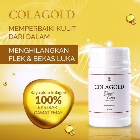 1 Botol Colagold Colagen Kapsul Pencerah Wajah Colagen Gamat Emas Bpom