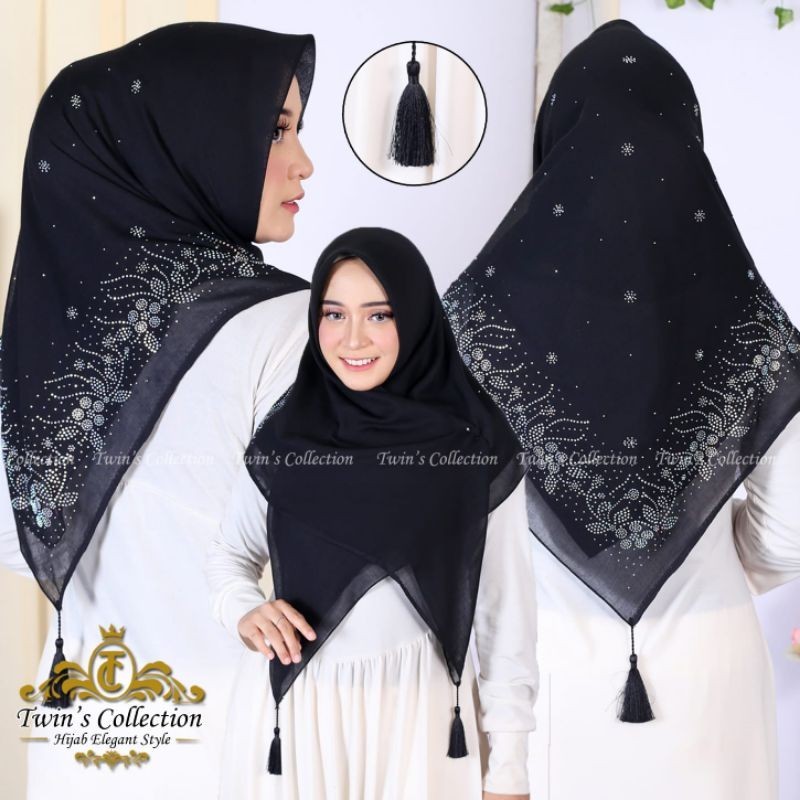 Hijab segiempat Azara Twins Collection 3