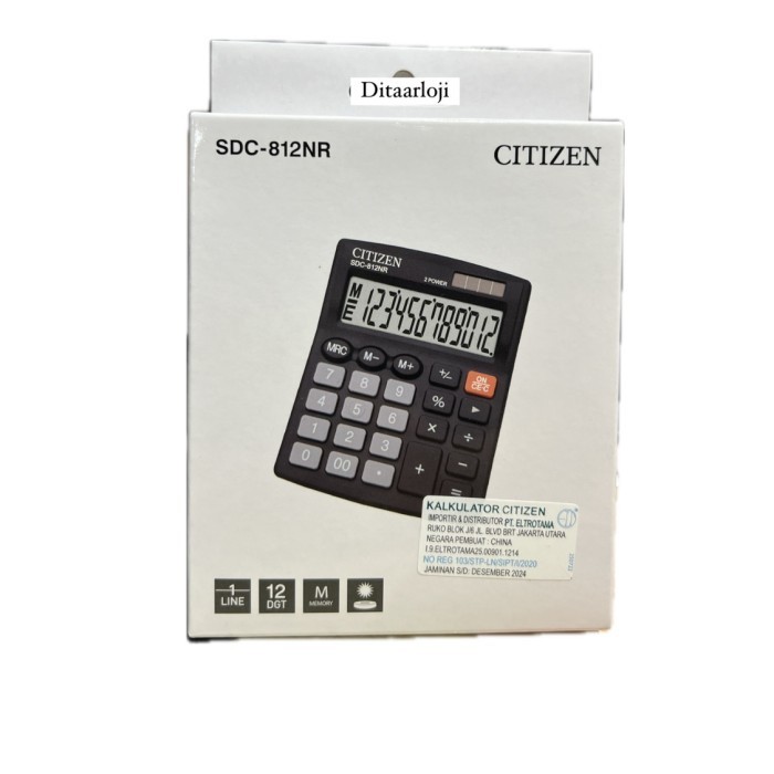 

Kalkulator Citizen Sdc 812Nr 12 Digit Garansi Res
