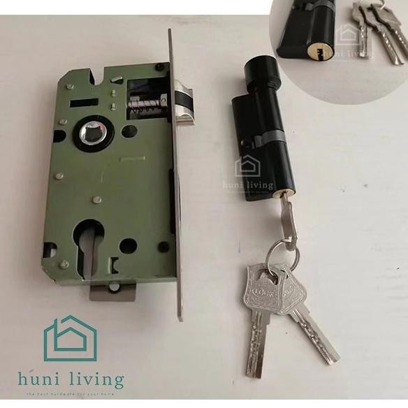 Handle Set Kunci Pintu Ukuran Tanggung Gagang Pintu Kamar Rumah Klasik Evander.Online