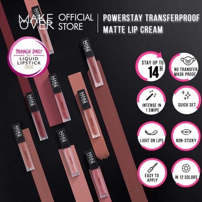 MAKE OVER Powerstay Transferproof Matte Lip Cream | MakeOver Powerstay