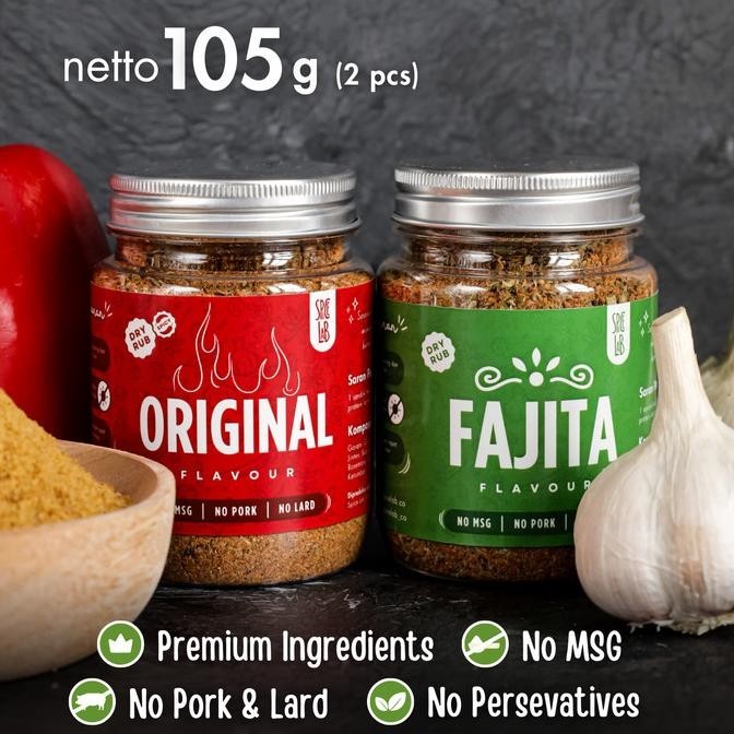 

Bundle Spicy&Fajita Dry Rub SpiceLab Bumbu Marinasi Kering Serbaguna