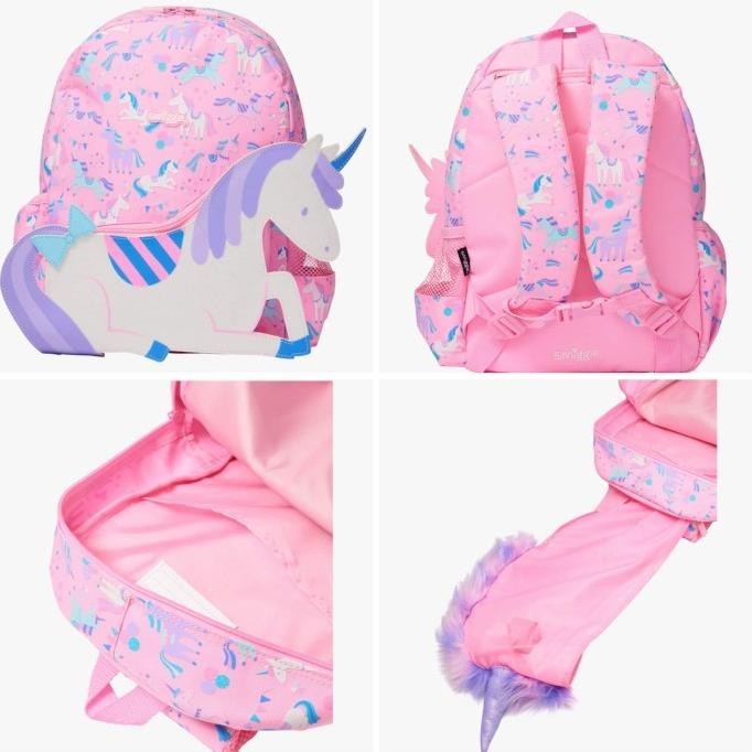 Smiggle Backpack Junior Hoodie Unicorn Ungu Tas Anak Tk Sd Original