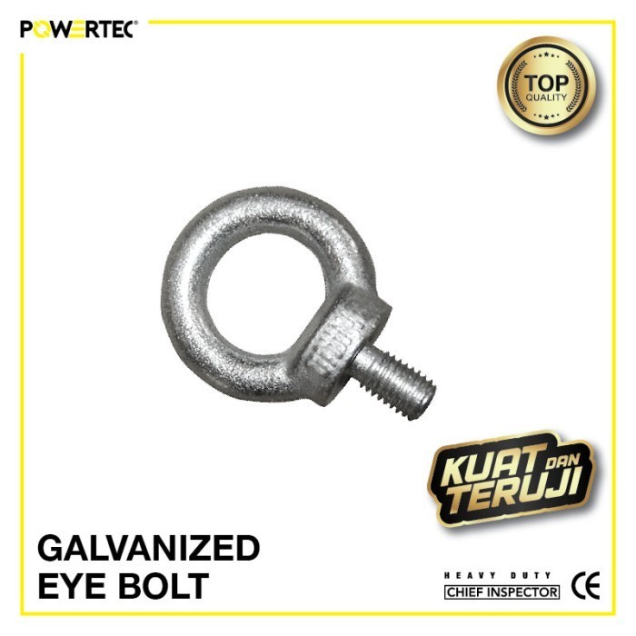 Eye Bolt / Mata Baut Galvanized M10 POWERTEC - Toko GBU