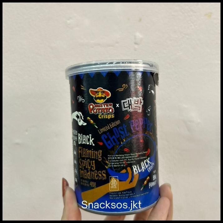 

Limited Edition Mister Potato Ghost Pepper Black Crisps Halal
