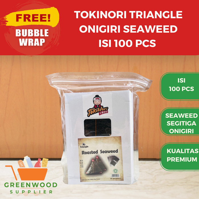 

Brom Tokinori Triangle Onigiri Seaweed / Rumput Laut Onigiri - 100Pcs