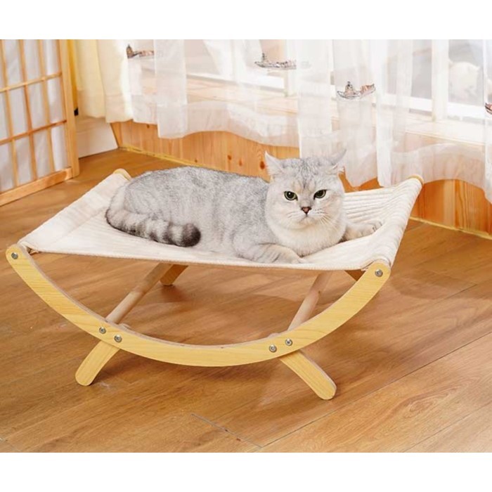 PET CAT HAMMOCK ROCKER RANJANG TEMPAT TIDUR KUCING ANJING KAYU