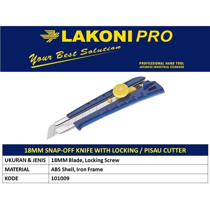 

^^^^^] UTILITY KNIFE SNAP OFF 18 MM / PISAU CUTTER WITH LOCKING 18MM LAKONI