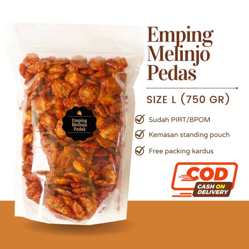 

DELISH SNACKS] Emping Melinjo Pedas (L) 750gr / Snack Cemilan Camilan Blinjo Pedes Manis