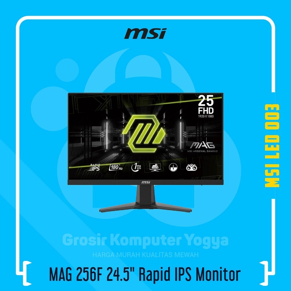 MSI MAG 256F 24.5" Full HD 180Hz 1ms Rapid IPS Gaming Monitor