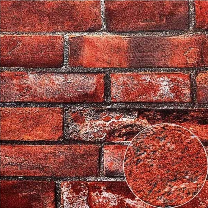Wallr Dinding Vinyl Korea Timbul Batu Bata Merah (E0208)