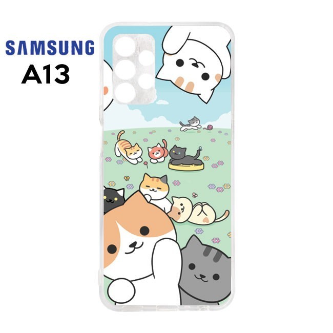 Casing Samsung A13 Softcase Bening Case Motif Kucing Cat 32