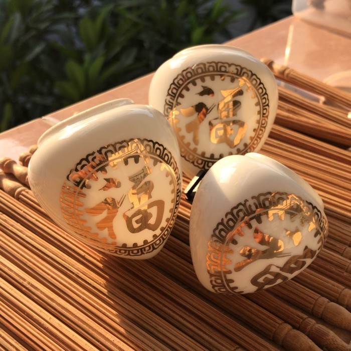 Cepuk Cungkok Keramik Tempat Makanan Burung Set 3