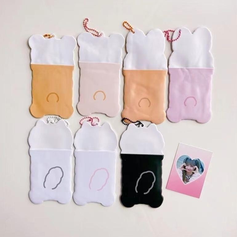 

er-87 ID Card Holder Name Tag Keychain / Wadah Kartu Photocard PC KPop Lucu Kawaii Beruang Kelinci Kucing Murah