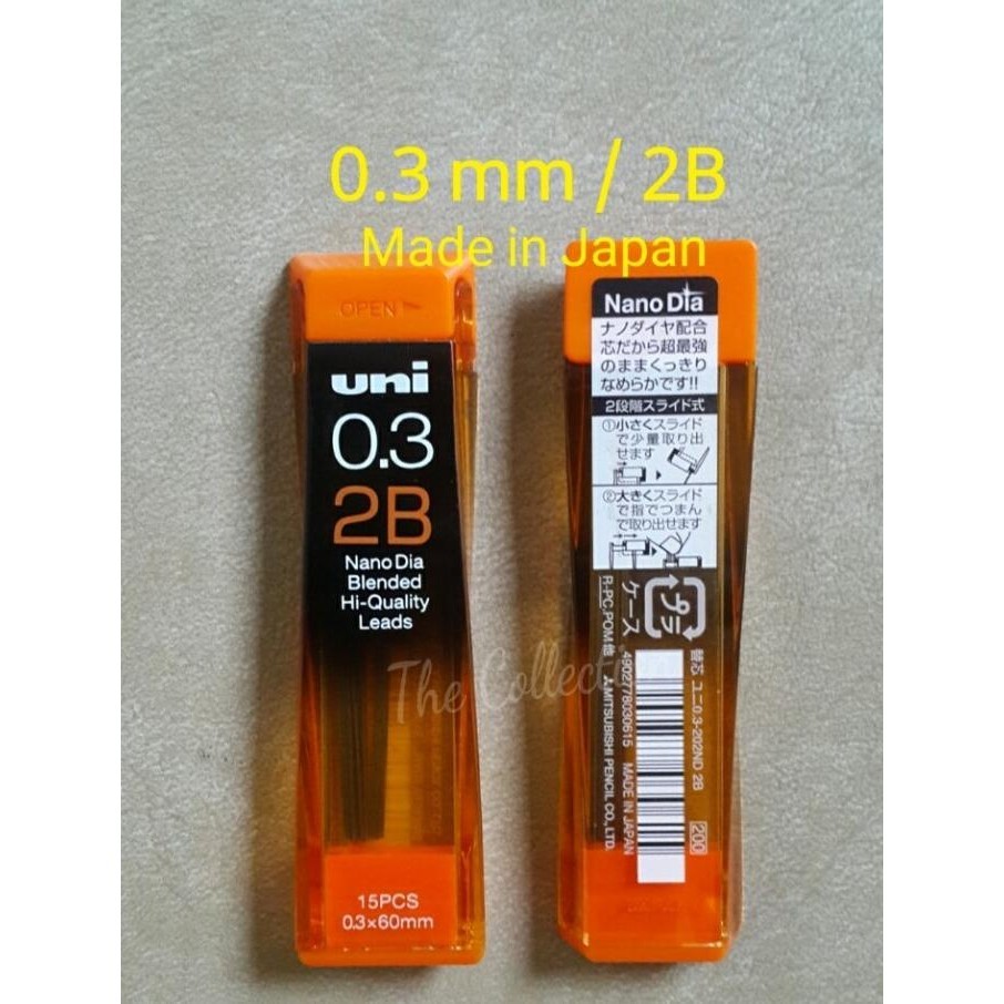 

Atk256Un Isi 15 Pcs Japan 0.3 Mm 2B Isi Pensil Mekanik Uni Mitsubishi