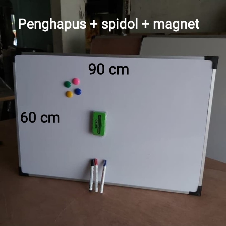 

white board + magnet + Penghapus + pin magnet