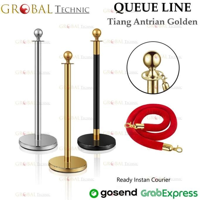 

Standing Barrier Queue Line Golden / Tiang Antrian Stainless Penghalang Jalan / Tiang Pembatas Jalan Kualitas Premium
