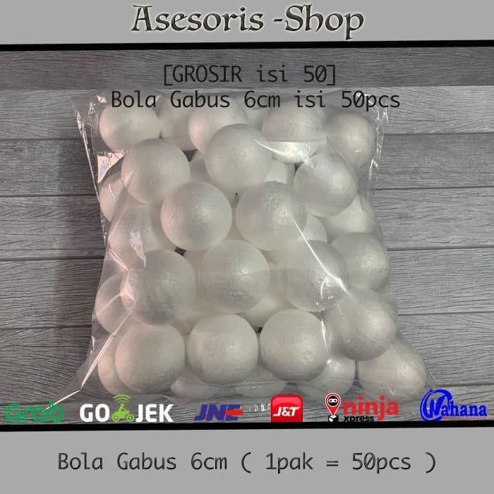 

Bola Gabus Styrofoam Ukuran 6Cm Isi 50Pcs