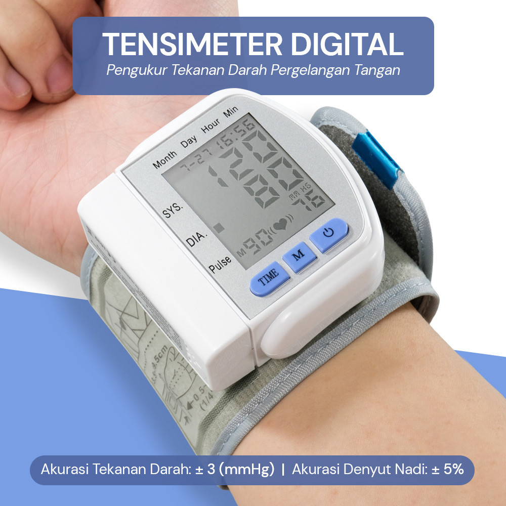 Tensimeter Digital Pengukur Tekanan Darah Pergelangan Tangan - CK-102S