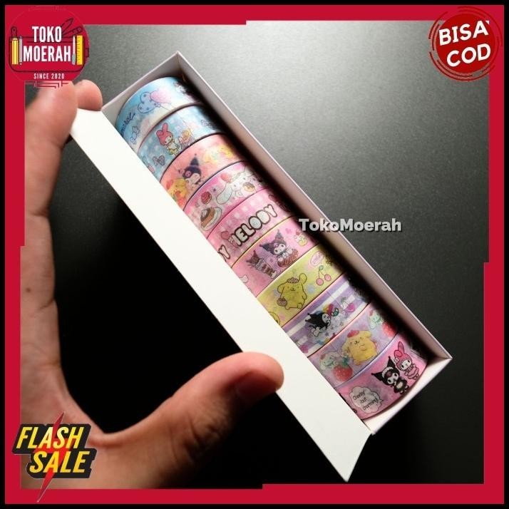 

TERMURAH STIKER SANRIO WASHI TAPE 1 SET 10 PCS SOLATIP SANRIO LUCU UNIK IMUT !!!!!