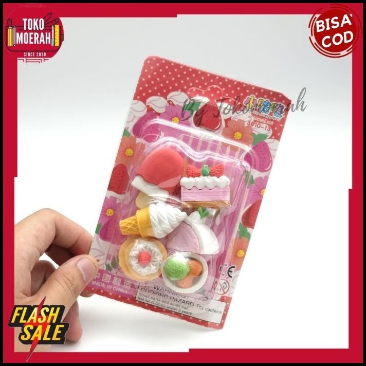 

TERMURAH PENGHAPUS LUCU PENGHAPUS PENSIL DESSERT 1 SET 6PCS ES KRIM CAKE IMUT