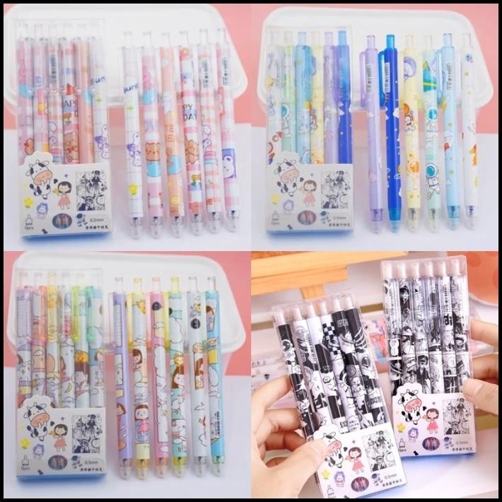 

BEST DEAL ERASABLE GEL PEN BLUE INK PENA CETEK BISA DIHAPUS ISI 6 TINTA BIRU