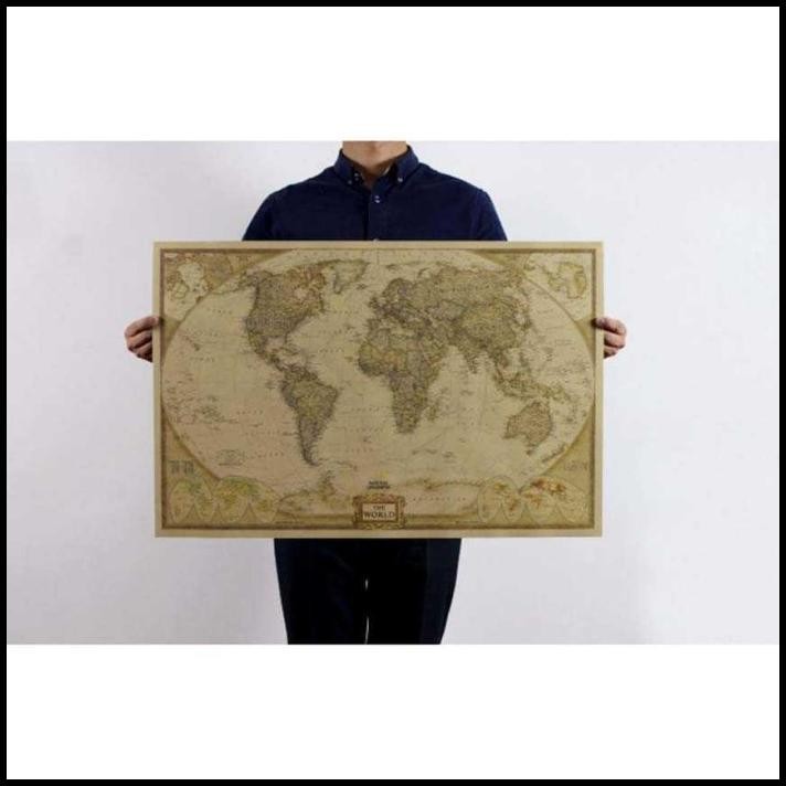 

TERBARU POSTER PETA DUNIA LARGE VINTAGE WORLD MAP 103 X 69 CM !!!