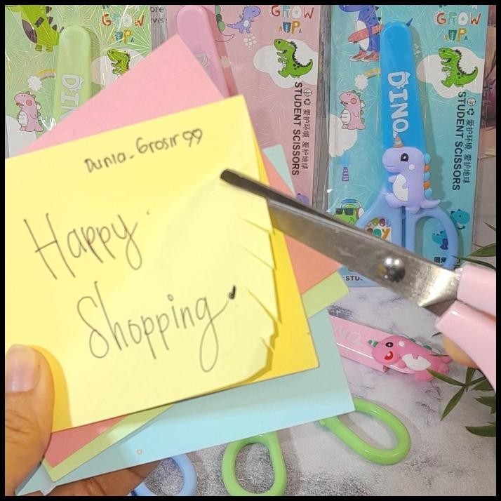 

HOT DEAL GUNTING KERTAS DINO CUTE LUCU READY 3 WARNA + FREE PELINDUNG TERMURAH