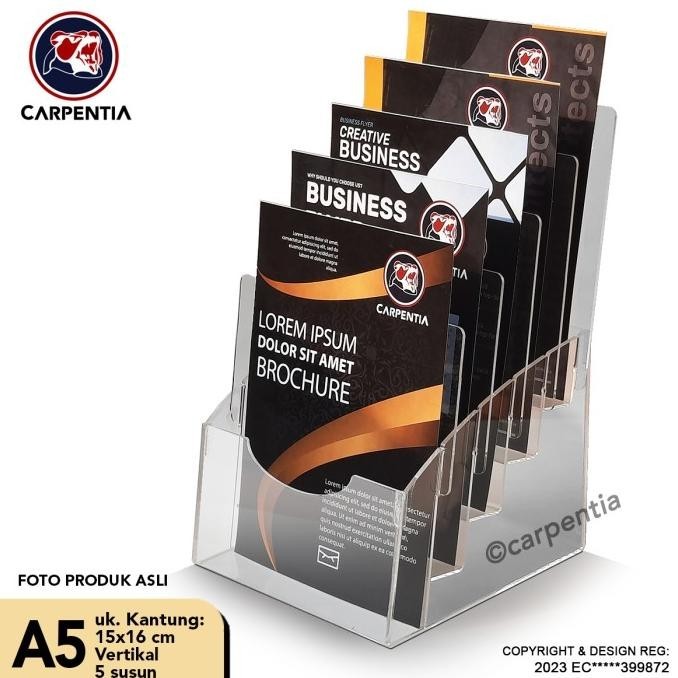 

Tempat Brosur Akrilik 5 Tingkat Uk. A5 - Display Flyer Tipe E 5 Susun Kualitas Premium