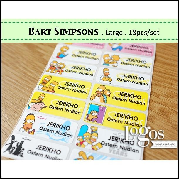 

TERBARU BART SIMPSONS LARGE. STIKER LABEL NAMA WATERPROOF STIKER NAMA ANAK