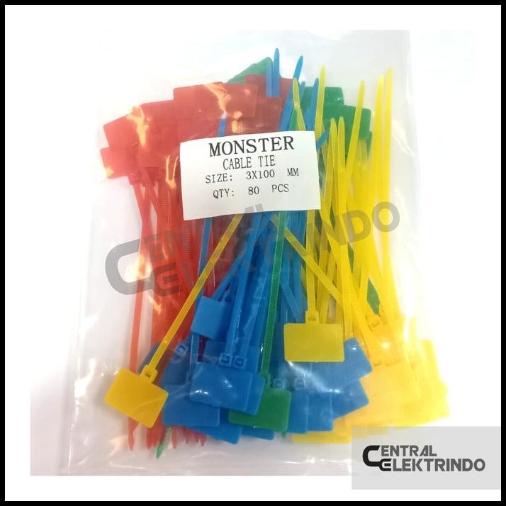 

GRATIS ONGKIR LABEL KABEL TIES CABLE TIE 3 X 10CM MAKER NAME TAG 3X100MM 80PCS WARNA !!!